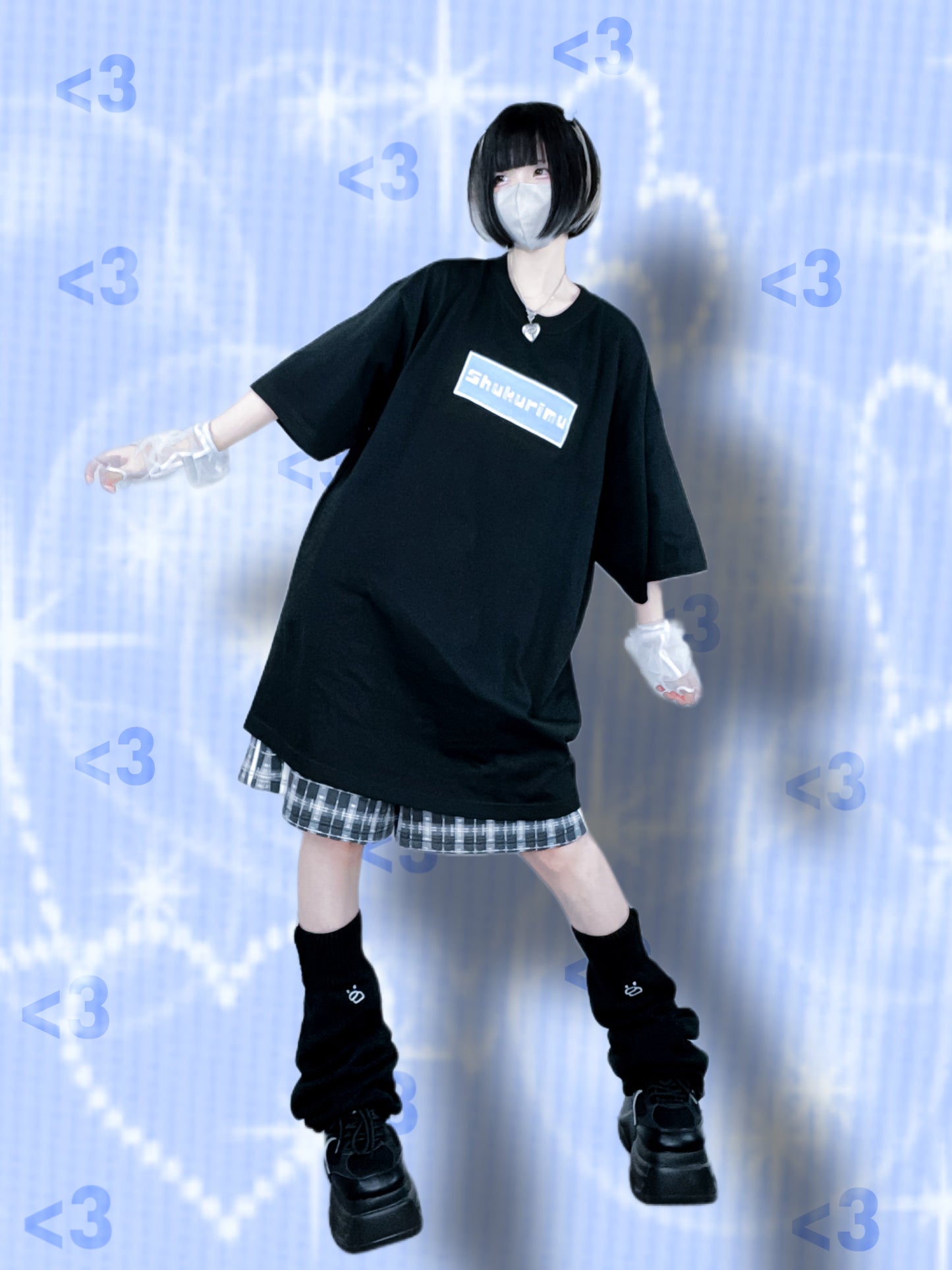 しゅーくりーむで甘々Tシャツ(黒)