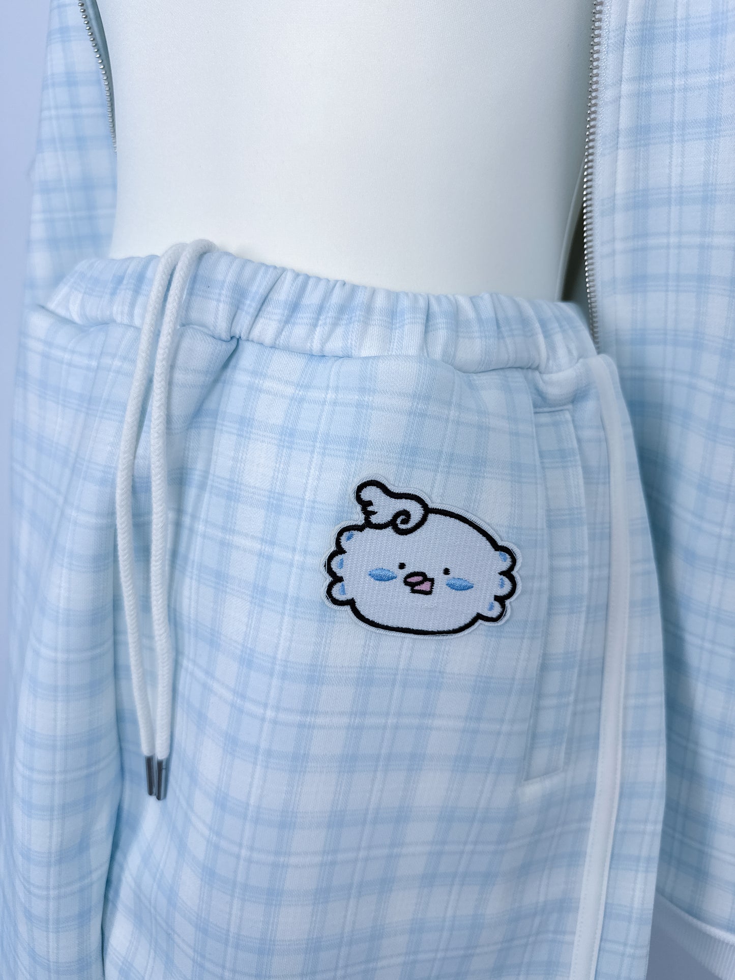 幸福チェックインハーフおパンツ(水色)