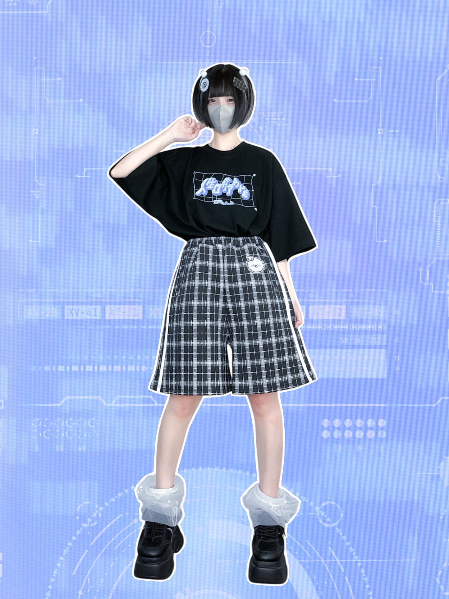 幸福チェックインハーフおパンツ(黒)