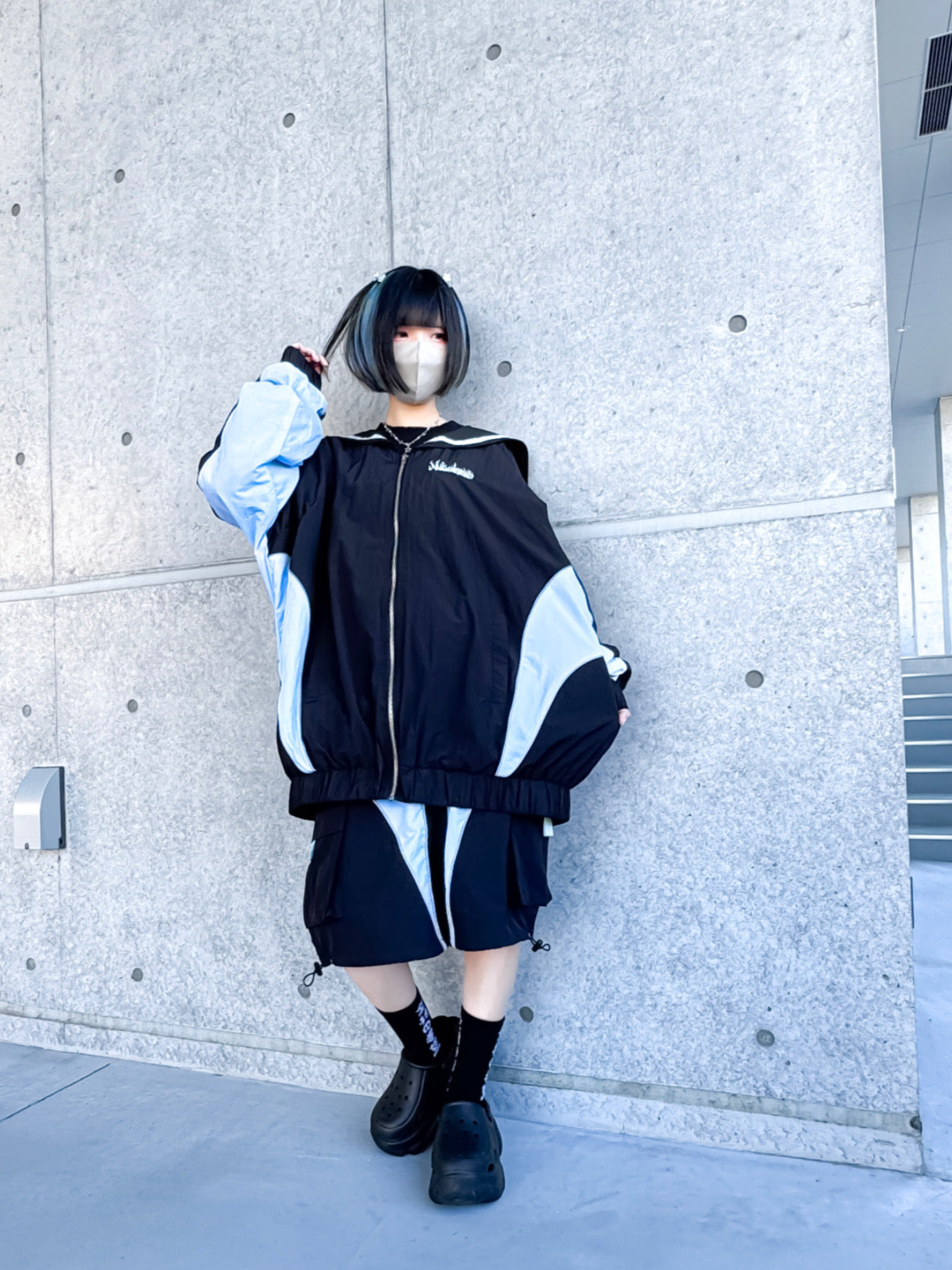 シャカった社会で無敵おパンツ(黒×水色)