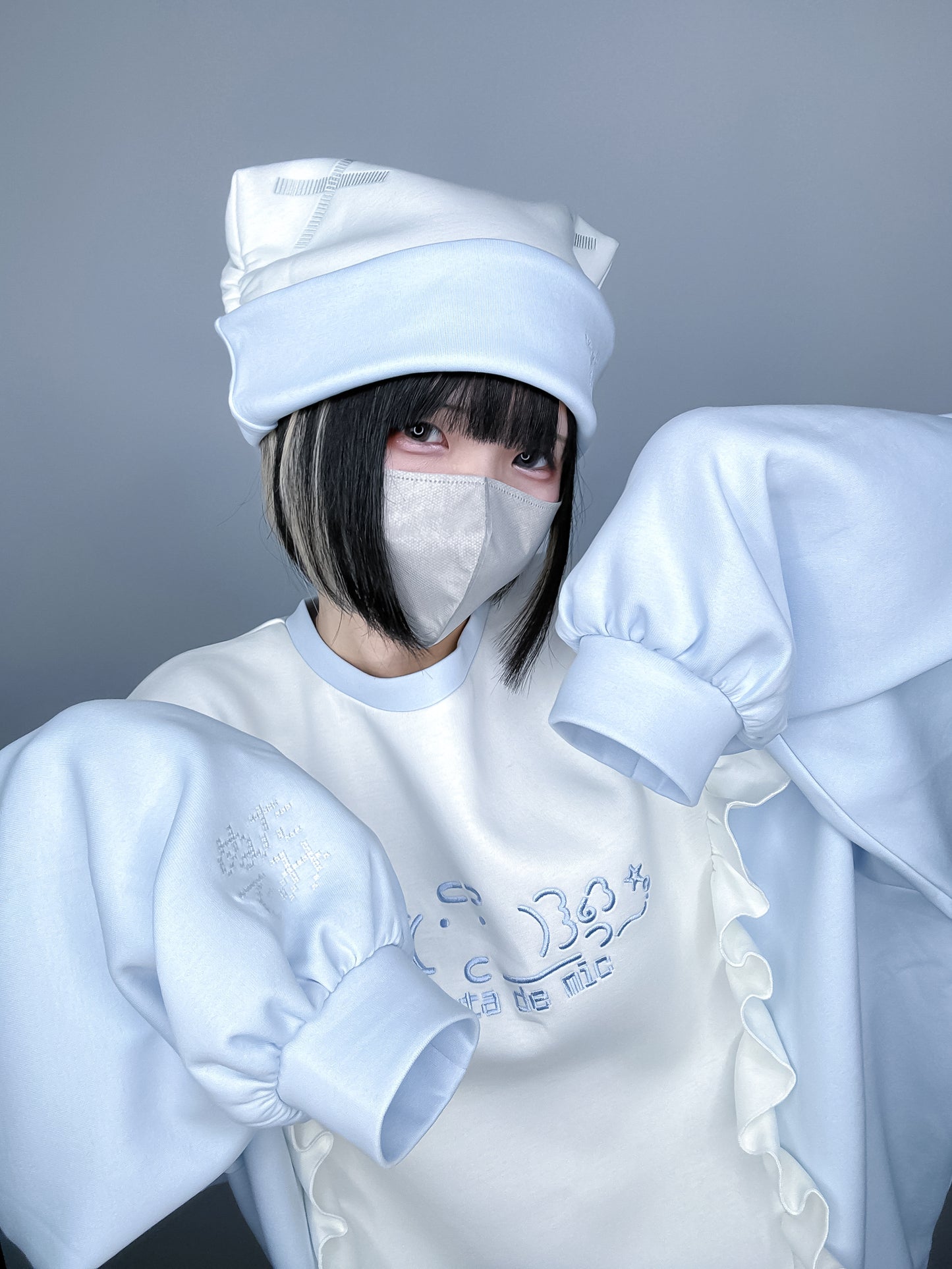 わがままにゃんころお帽子(水色)
