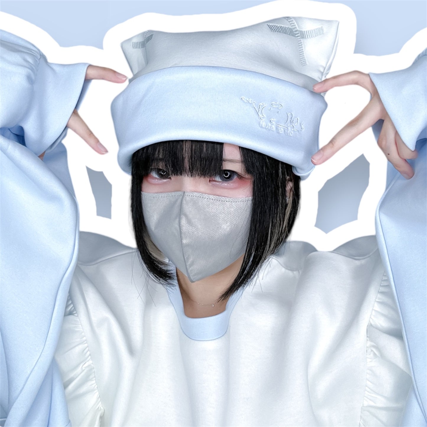 わがままにゃんころお帽子(水色)