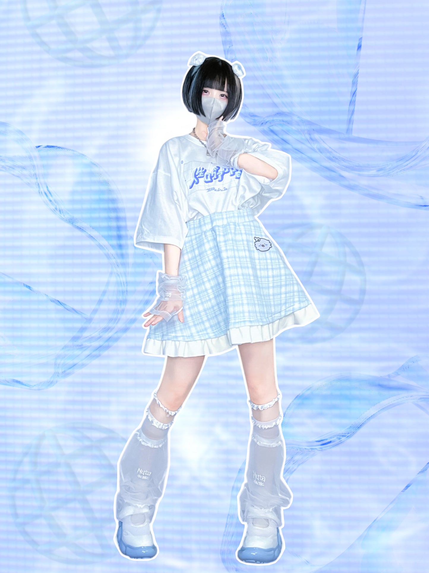 幸福チェックインスカート(水色)