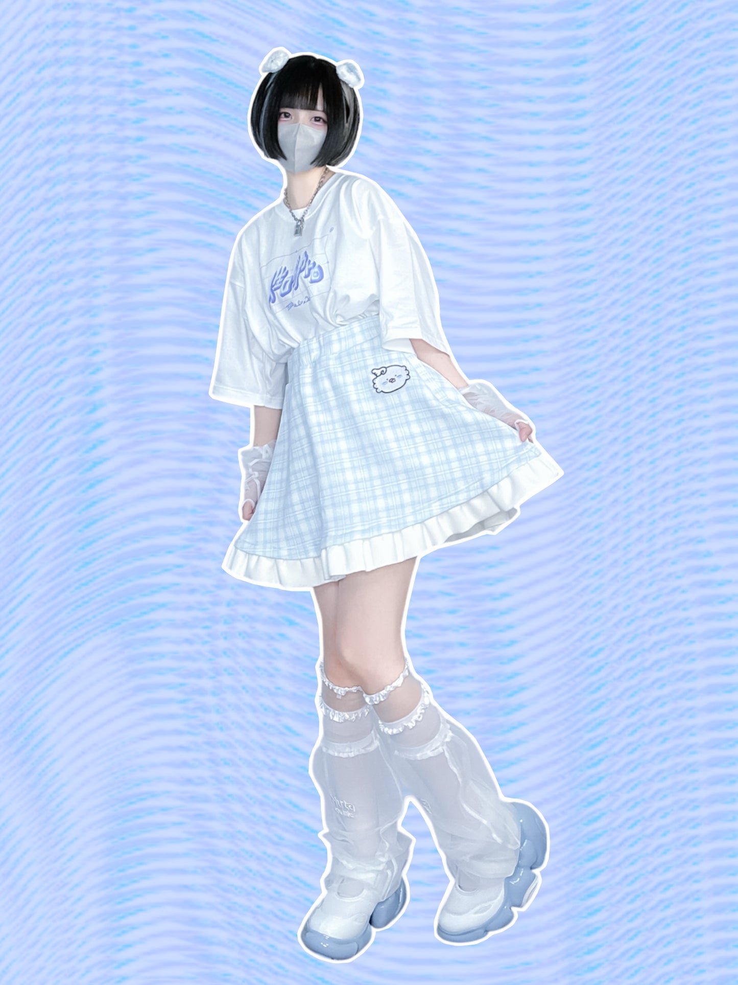 幸福チェックインスカート(水色)