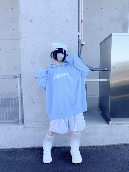 隠れしぬたくんおパーカー（水色）