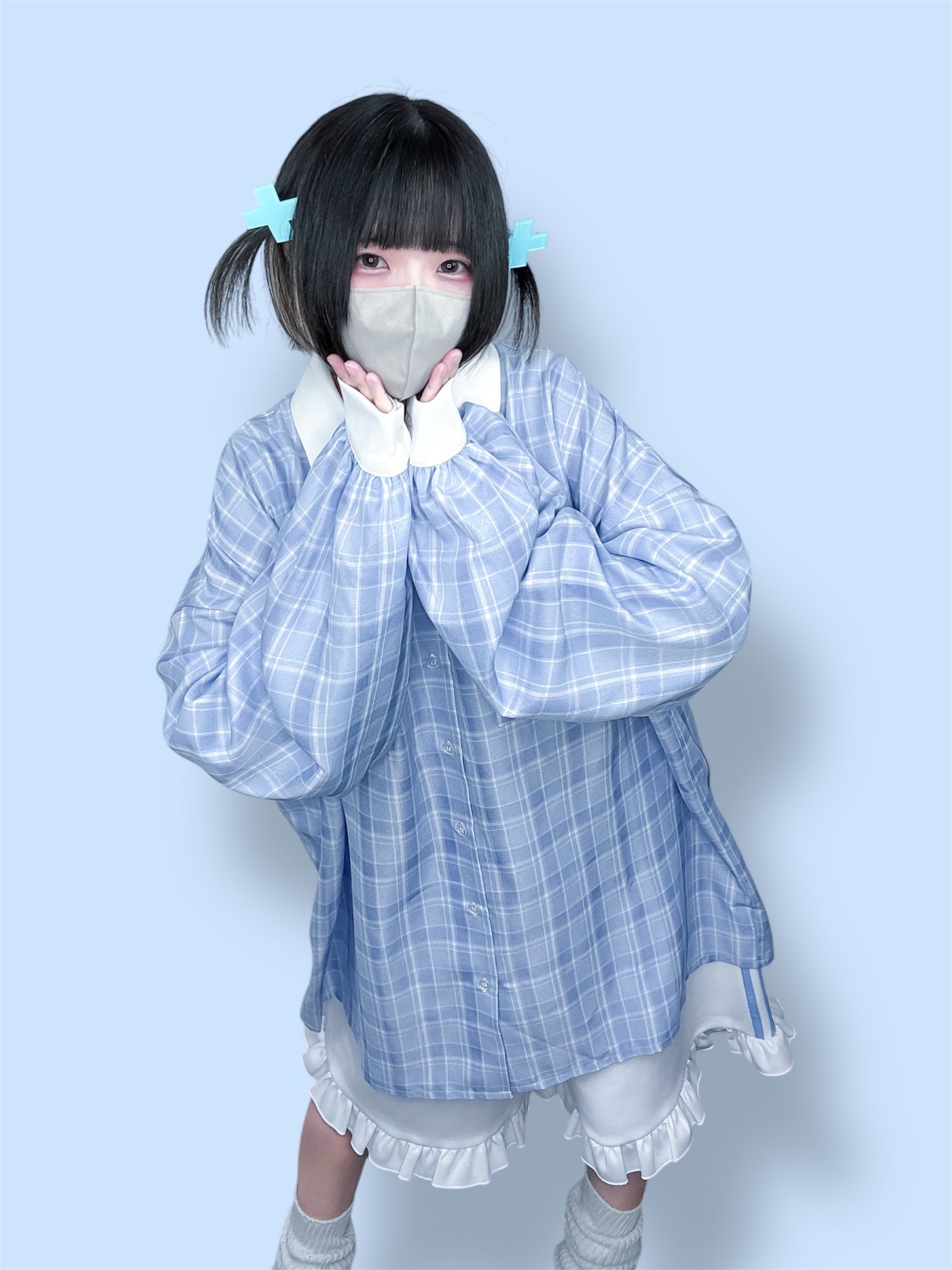 推し活隊員出動シャツ(水色)