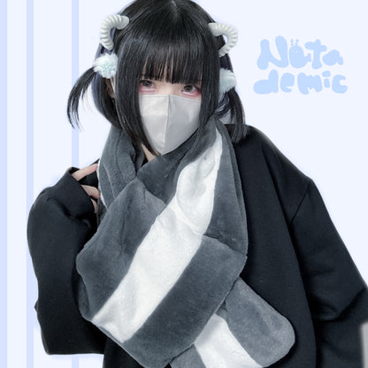 ふわふわファーできゅんですマフラー(グレー)