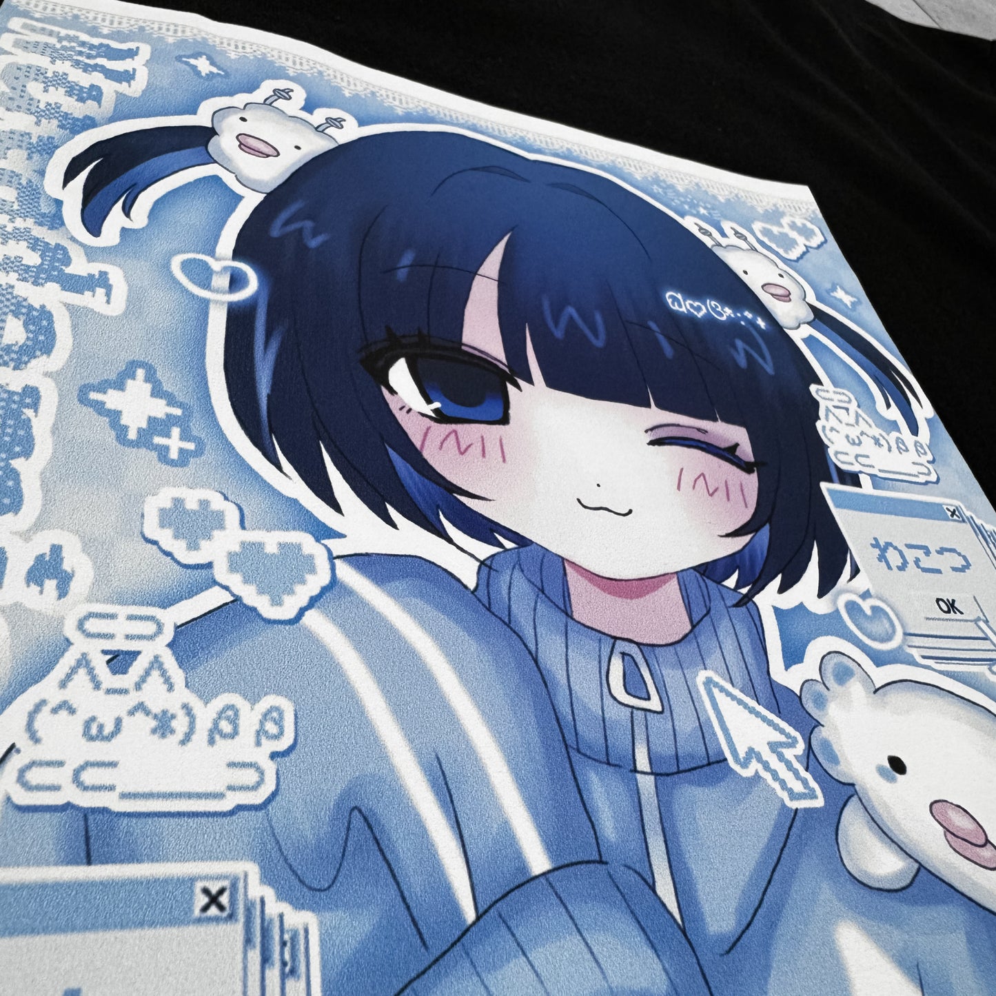 天使の生配信おTシャツ/black