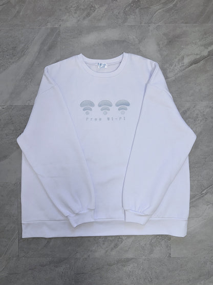 WiFi無しでは生きてけないスウェット(白)