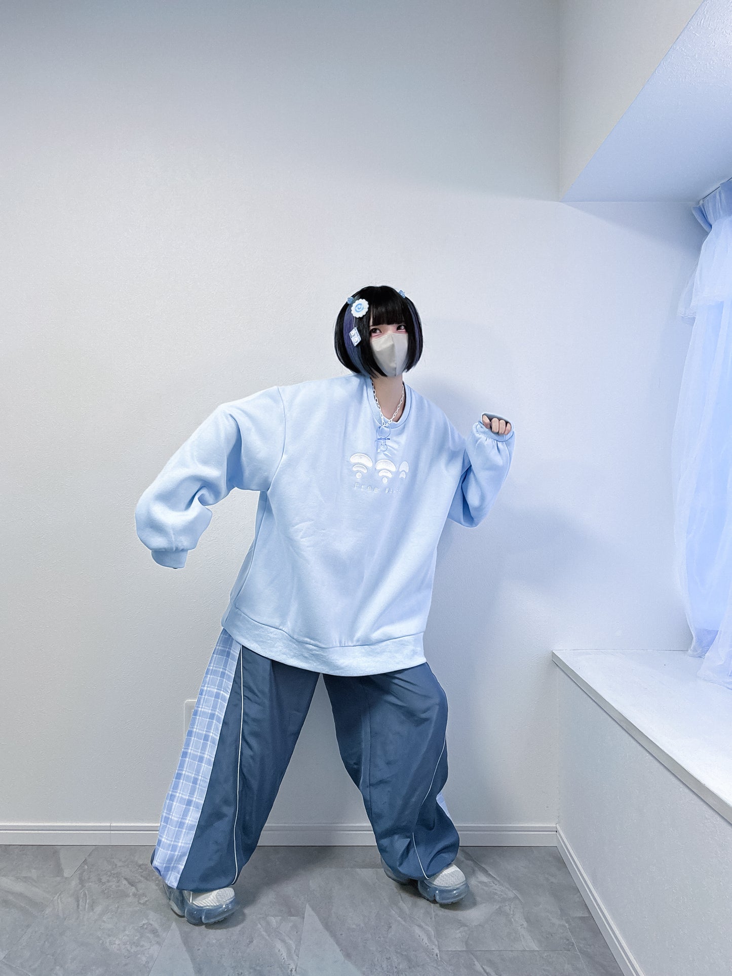 WiFi無しでは生きてけないスウェット(水色)