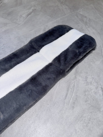 ふわふわファーできゅんですマフラー(グレー)