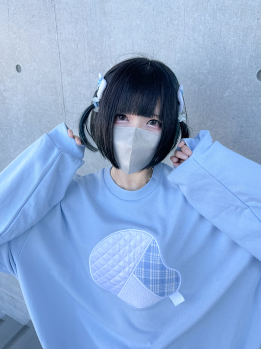 パッチワークでワクワークスウェット（水色）