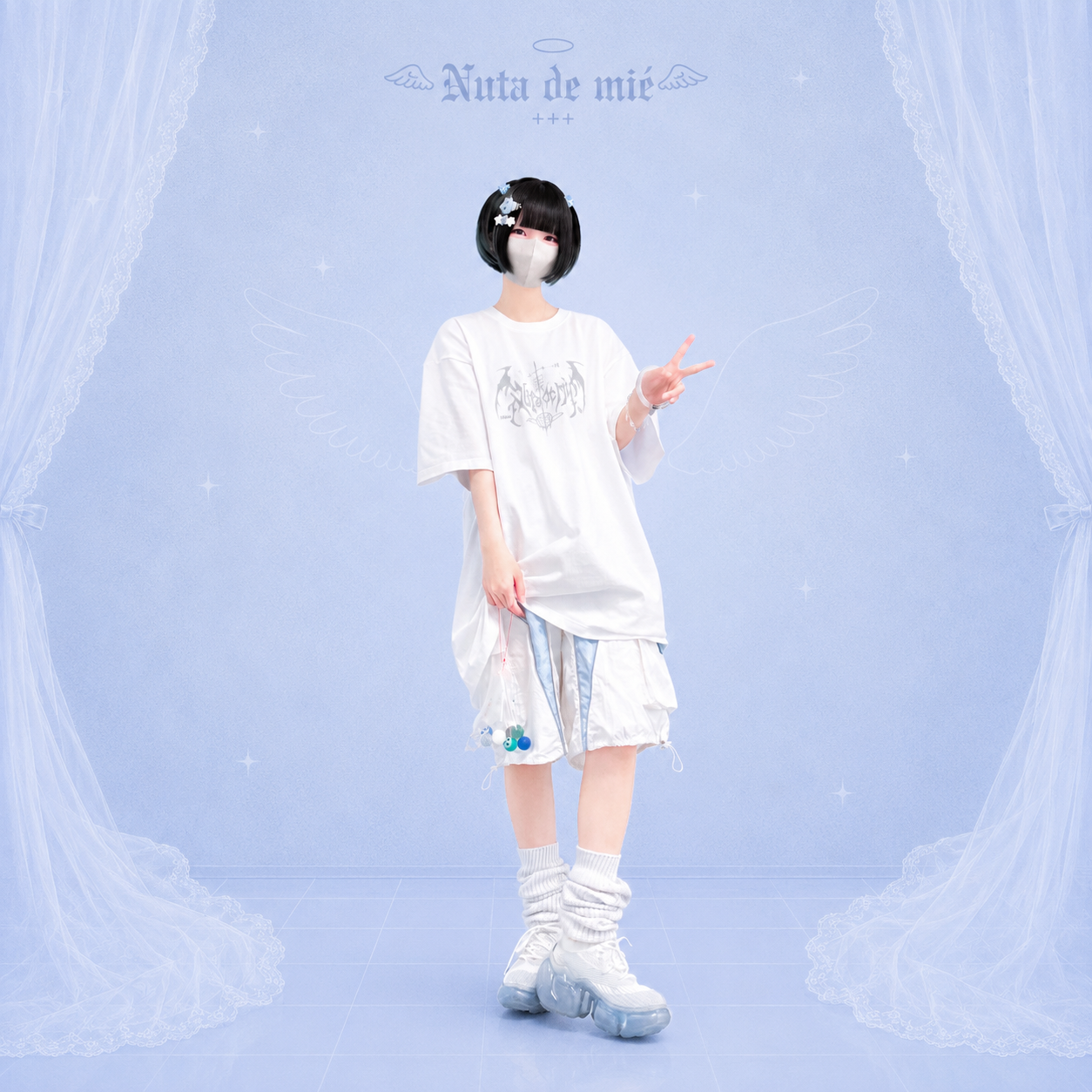 世界へ羽ばたく共依存おTシャツ/white