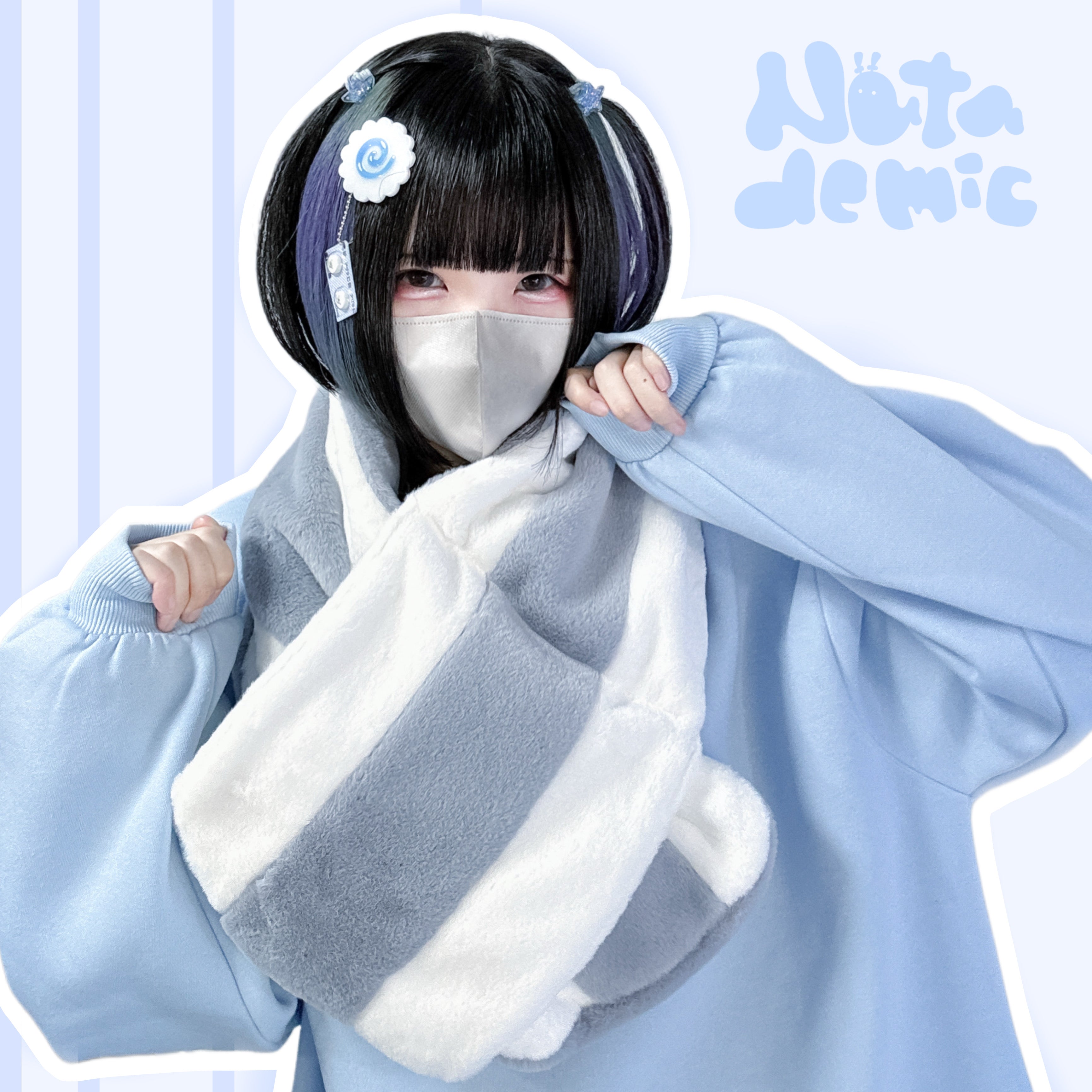 ふわふわファーできゅんですマフラー(白) – Nuta de mic