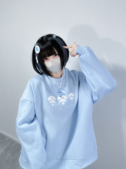 WiFi無しでは生きてけないスウェット(水色)