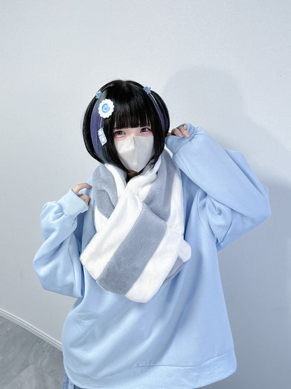 ふわふわファーできゅんですマフラー(白)