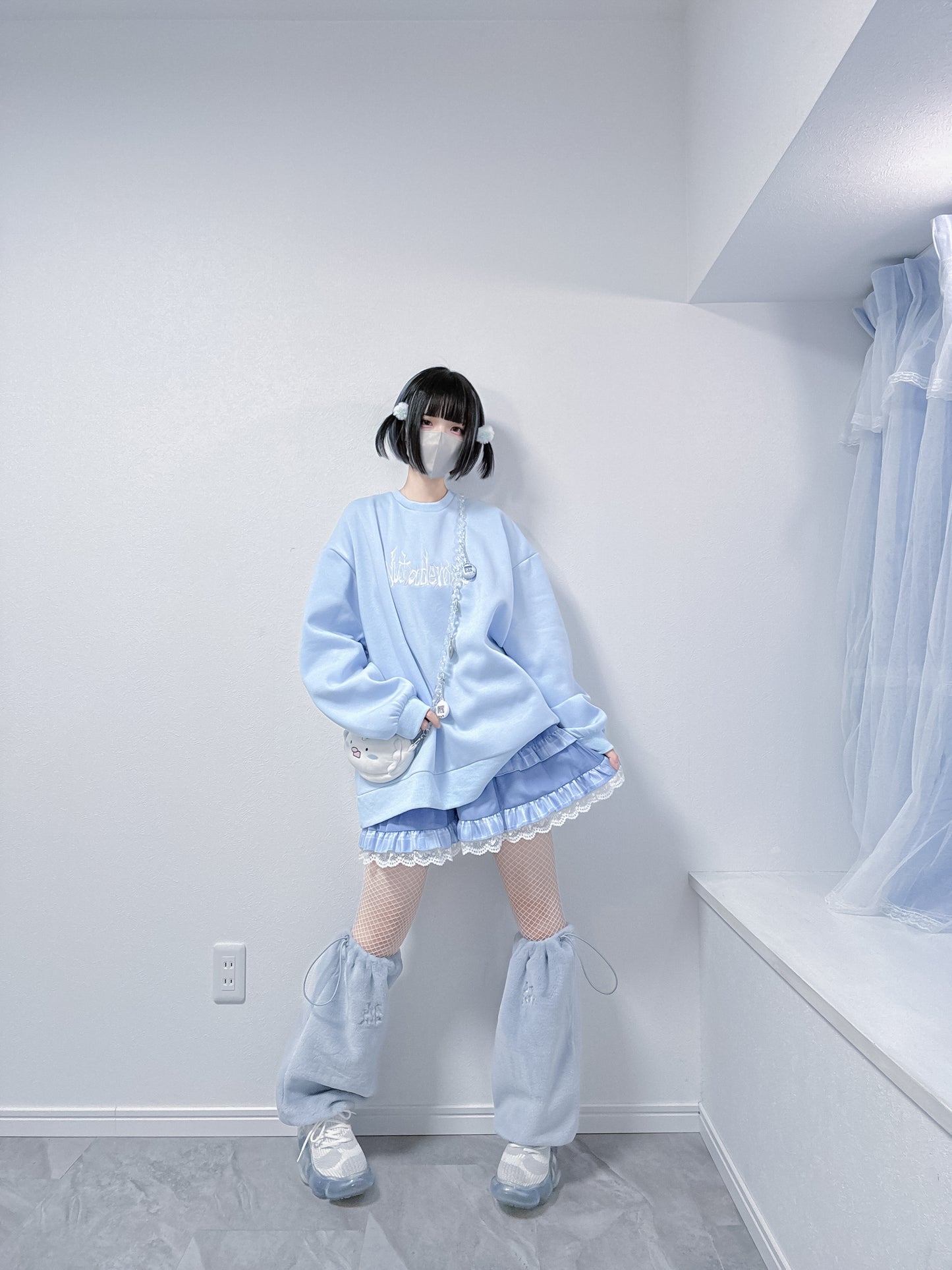 ふあふあファーできゅんですレッグウォーマー(グレー)
