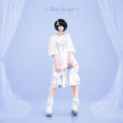 世界へ羽ばたく共依存おTシャツ/white
