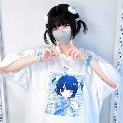天使の生配信おTシャツ/white