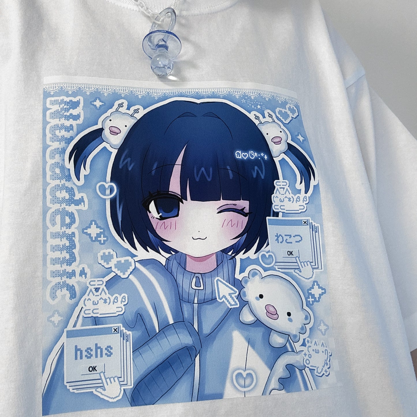 天使の生配信おTシャツ/white