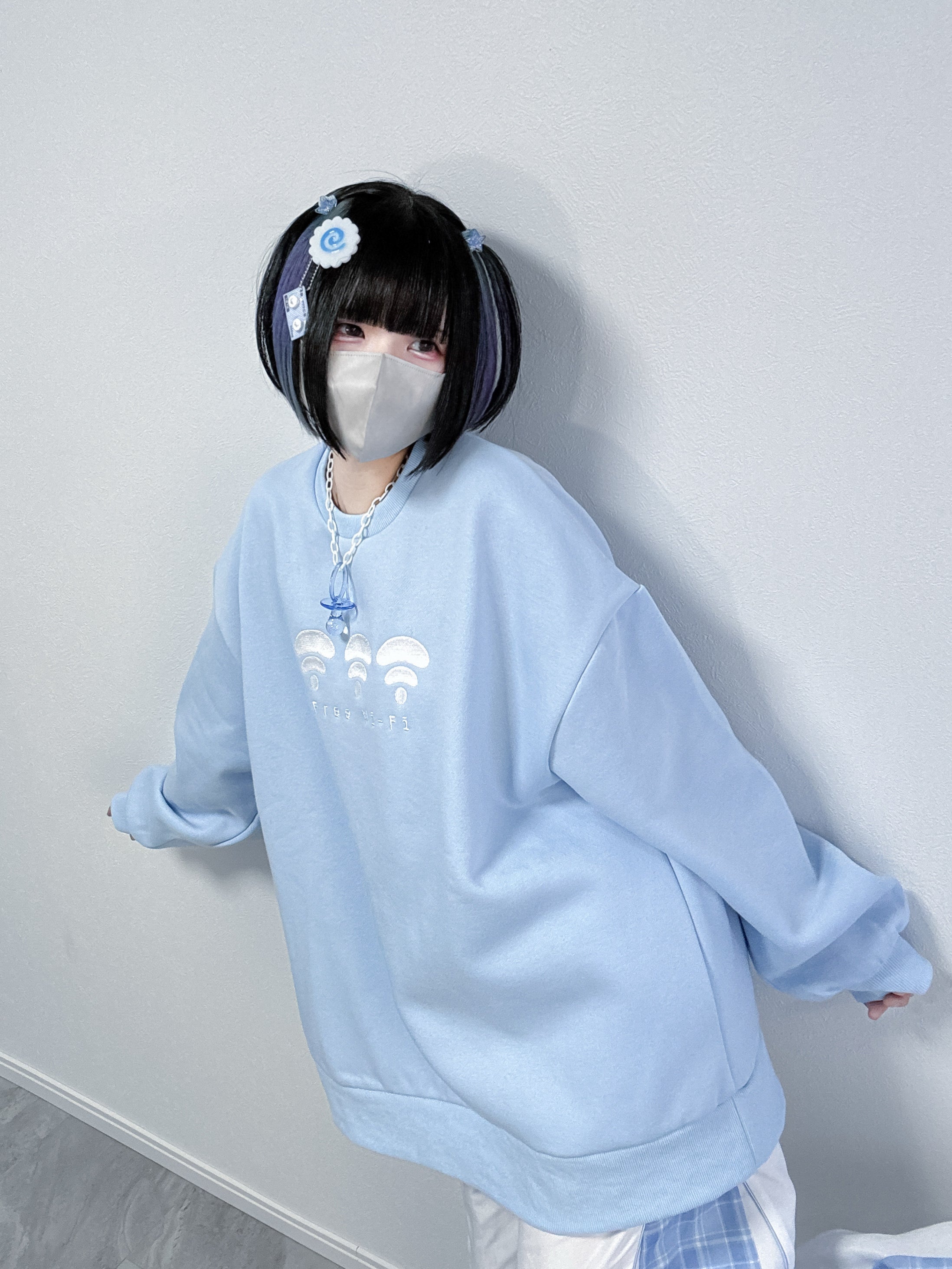 WiFi無しでは生きてけないスウェット(水色) – Nuta de mic