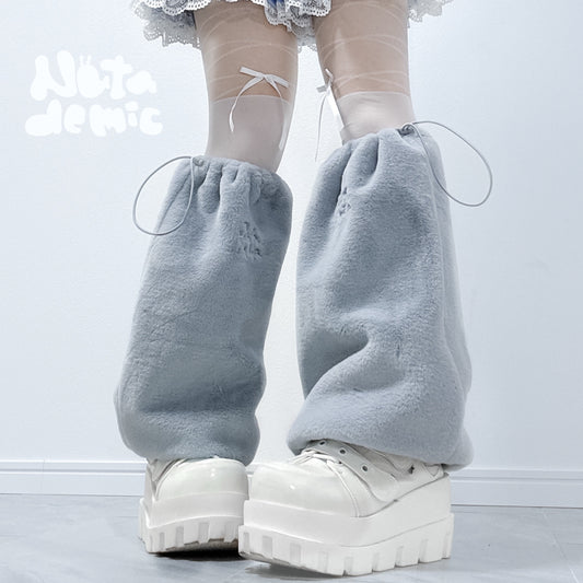 ふあふあファーできゅんですレッグウォーマー(グレー)