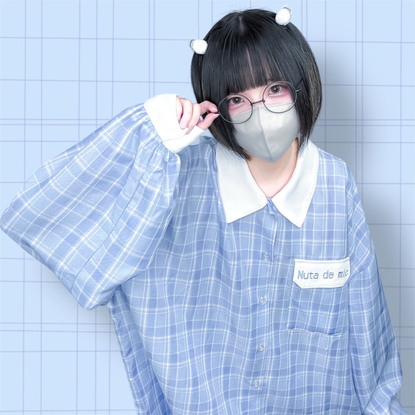 推し活隊員出動シャツ(水色)