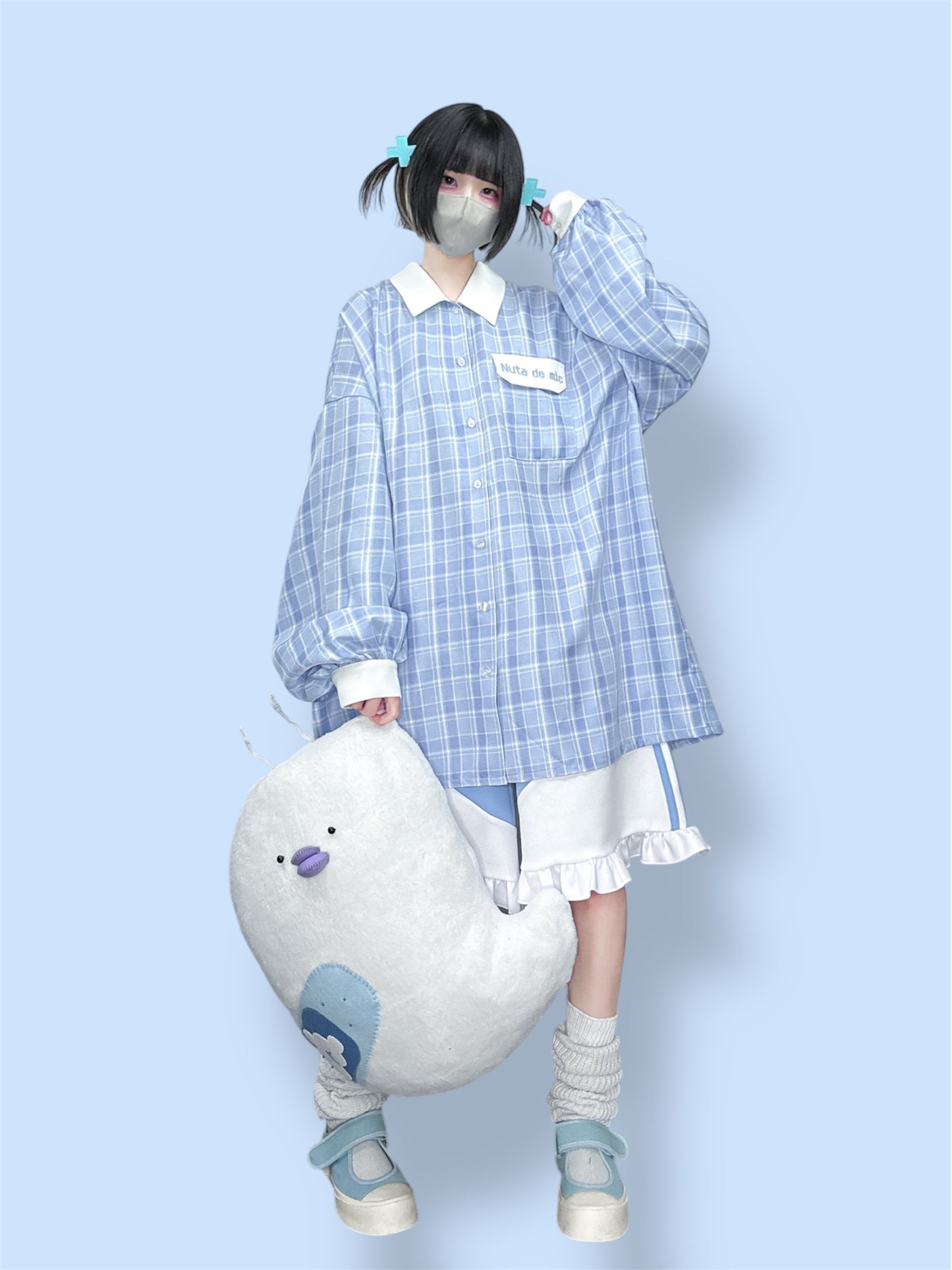 推し活隊員出動シャツ(水色)