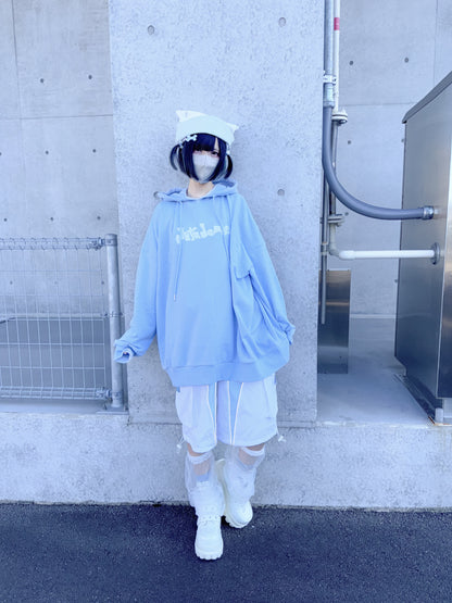 隠れしぬたくんおパーカー（水色）