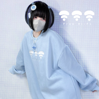 WiFi無しでは生きてけないスウェット(水色)