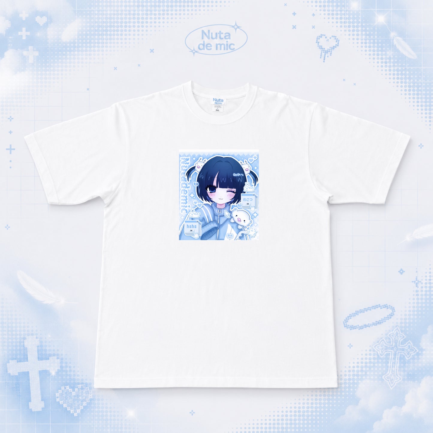 天使の生配信おTシャツ/white