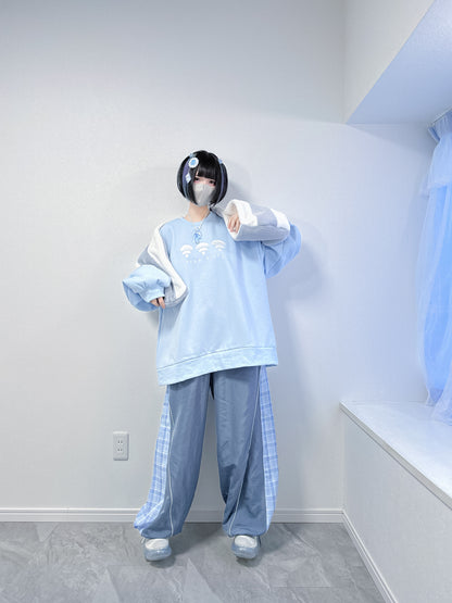 WiFi無しでは生きてけないスウェット(水色)