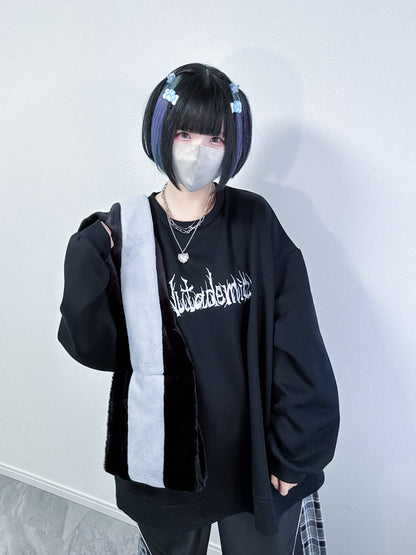 ふわふわファーできゅんですマフラー(黒)